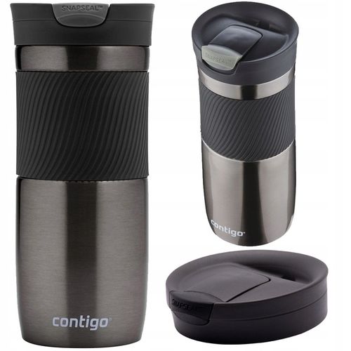 KUBEK TERMICZNY CONTIGO BYRON 470ML GUNMETAL - BLOKADA POKRYWY - BEZ BPA na Arena.pl