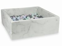 Suchy basen 110x110x40 marmur z piłeczkami 600szt (jasnomiętowe, różowe jasne perłowe, błękitne jasne perłowe, perłowe, szare)