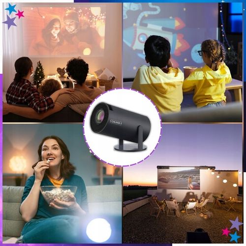 PROJEKTOR RZUTNIK MINI PRZENOŚNY ANDROID LED WIFI FULL HD SMART TV HY300 na Arena.pl