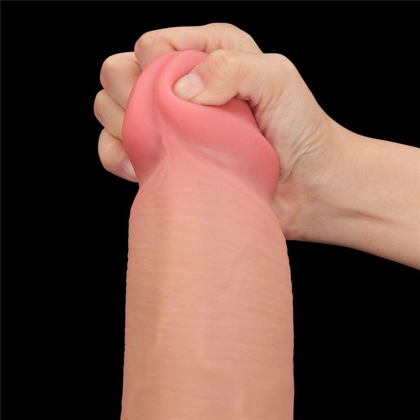 14'' King Sized Sliding Skin Dual Layer Dong zdjęcie 11