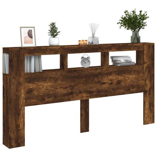 Wezgłowie łóżka z LED, przydymiony dąb, 200x18,5x103,5 cm na Arena.pl