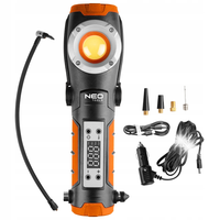Kompresor Akumulatorowy / 12V 10 bar Latarka Lampa LED 800lm 4w1 NEO TOOLS