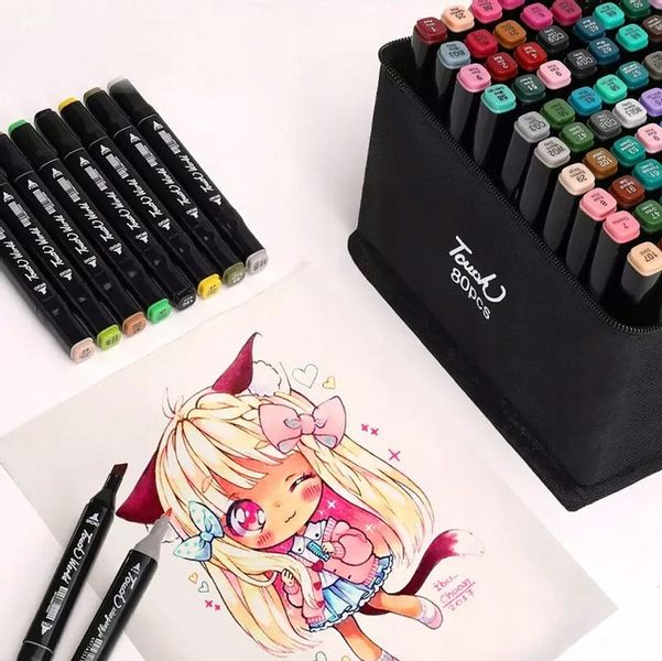 MARKERY ALKOHOLOWE 168szt. FLAMASTRY MAZAKI DWUSTRONNE PRO ZESTAW + TORBA zdjęcie 5