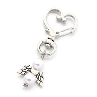 Breloczek Aniołek Serduszko Przywieszka do kluczy Perły Ecri Anioł Stróż