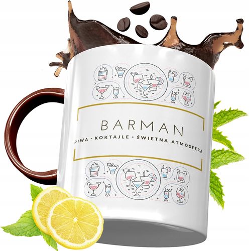 Kubek Bordowy Dla Barmana Na Urodziny Prezent Z Nadrukiem Ze Zdjęciem na Arena.pl