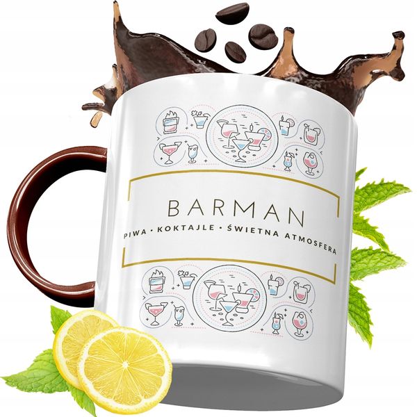 Kubek Bordowy Dla Barmana Na Urodziny Prezent Z Nadrukiem Ze Zdjęciem zdjęcie 1