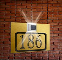 ZŁOTA TABLICZKA ADRESOWA aluminiowa oświetlona lampka numer domu 30x20