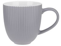 Kubek porcelanowy RAVI GAIA 360 ml szary matowy ryflowany