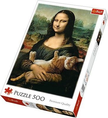 Puzzle 500 elementow Mona Lisa i kot Mruczek na Arena.pl