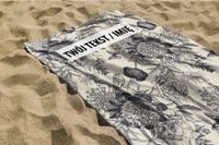 RĘCZNIK Czarne kwiaty z twoim dowolnym tekstem 150x75 014I