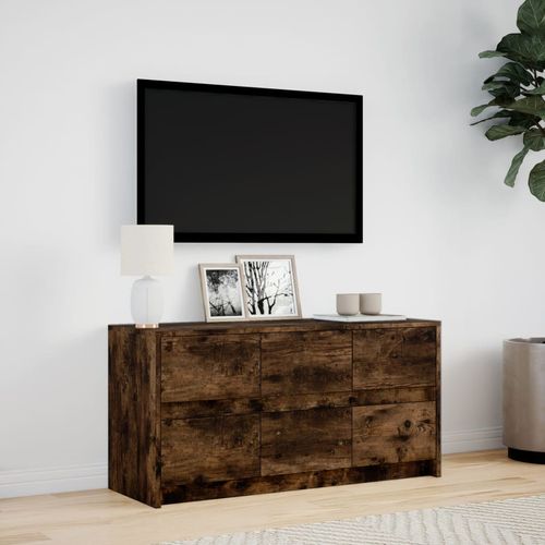 Szafka pod TV z LED, przydymiony dąb, 100x34x50 cm na Arena.pl