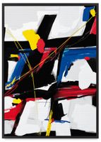 Plakat mondrian abstrakcyjny obraz 50x70 cm w czarnej ramie