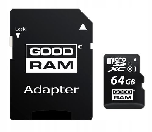 PS KARTA GOODRAM Micro SD 64GB, Class10 UHS + adapter. #LXND64GB na Arena.pl