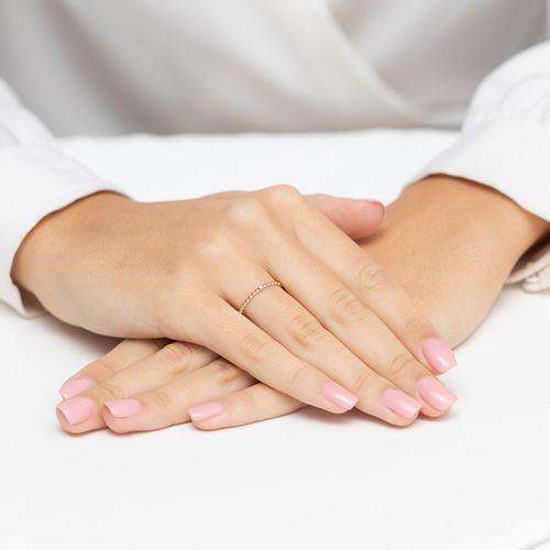 ZŁOTY DELIKATNY PIERŚCIONEK pr. 585 Obrączka z Kuleczek r.11 14k na Arena.pl