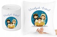 Na Święta Zestaw Poduszka + Skarbonka Prezent Z Nadrukiem Ze Zdjęciem