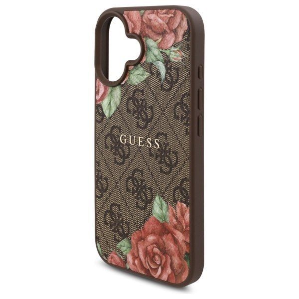 Guess GUHMP16SP4ROPEMCW iPhone 16 6.1" brązowy/brown hardcase 4G Flowers zdjęcie 6