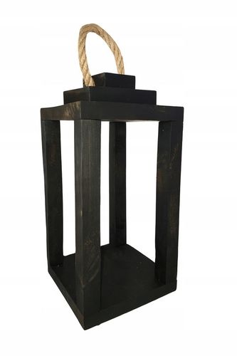 Lampion na Cmentarz Drewniany Latarenka Stroik Grób czarny z uchwytem 30 cm na Arena.pl