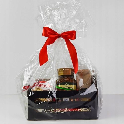 Czarny Koszyk Kosz Prezentowy Skrzynka Drewniana na Prezent Ślub Urodziny na Arena.pl