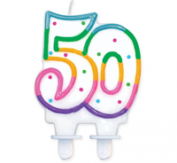 świeczka cyferka z kropeczkami "50" 8 cm | pf-sck50