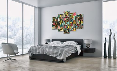 Obraz Na Płótnie - Trójkąt Paski  - 150X100 Cm - Ea150X100-3700 na Arena.pl