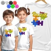 KOSZULKA DZIECIĘCA - NA DZIEŃ PUZZLI DNI SZKOLNE PUZZLE - 146 L