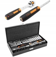 NEO ZESTAW KLUCZY NASADOWYCH 1/4'' 63 el +GRZECHOTKA WALIZKA 10-008 BITY