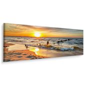 Obraz Panoramiczny MORZE Bałtyckie Plaża Zachód Słońca 145cm x 45cm