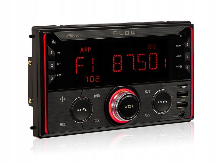 RADIO SAMOCHODOWE 2-DIN BLUETOOTH USB SD RDS LCD RGB MIKROFON PILOT zdjęcie 12