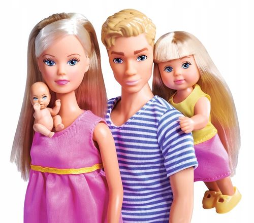 DUŻY ZESTAW 4 LALKI STEFFI W CIĄŻY KEVIN EVI BOBAS WÓZEK SPACERÓWKA + AKC. na Arena.pl