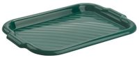 Taca prostokątna Molly tworzywo zaokrąglone boki zielona butelkowa zieleń