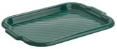 Taca prostokątna Molly tworzywo zaokrąglone boki zielona butelkowa zieleń