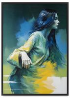 Plakat abstrakcyjny obraz portret 61x91 cm w czarnej ramie