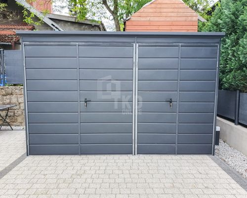 Schowek Domek Ogrodowy 3,5x2m 2x Brama Dwuskrzydłowa Antracyt Dach TKD226 na Arena.pl