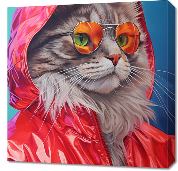 Obraz 60x60cm Kot w Stylu zdjęcie 1