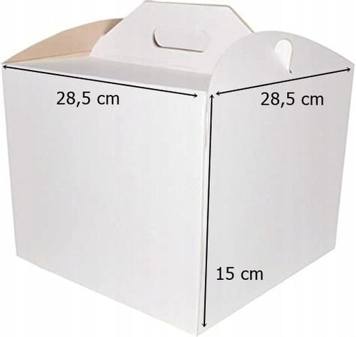 KARTON NA TORT OPAKOWANIE PUDEŁKO CIASTO URODZINY WESELE 28,5x28,5x15cm na Arena.pl