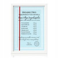 ŚWIADECTWO SZKOLNE + rama PREZENT dla NAUCZYCIELA