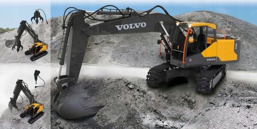 DUŻA ZDALNIE STEROWANA KOPARKA GĄSIENICOWA RC VOLVO NA PILOTA DOUBLE E na Arena.pl