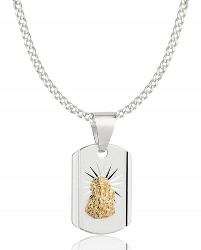 Łańcuszek Srebrny Męski Pancerka Diamentowany z Medalikiem Grawer Gratis na Arena.pl