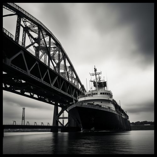 Plakat 80x80cm Statek przy Moście na Arena.pl