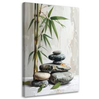 Obraz do salonu sypialni kuchni, Kamienie zen spa liście 70x100