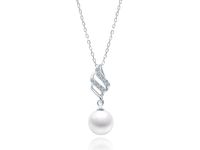 NASZYJNIK CELEBRYTKA PERŁA PEREŁKA CYRKONIE SREBRO