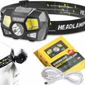 LATARKA CZOŁOWA AKUMULATOROWA LED CZUJNIK RUCHU