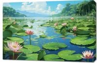 Obraz 90x60cm Sielankowy Staw Lilii