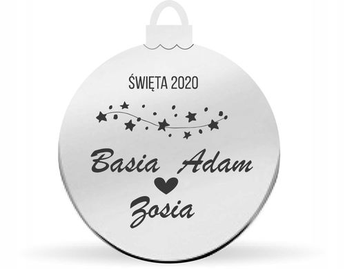 Bombka z imieniem imię srebrna złota napis grawer na Arena.pl