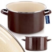 Garnek Emaliowany 11,5 L ORION BROWN Retro Duży 32 cm Indukcja
