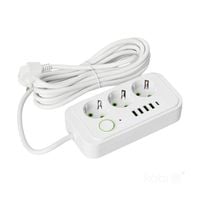 przedłużacz linea pro 3gn+4usb/1usb-c/5m/zu+w biały kobi