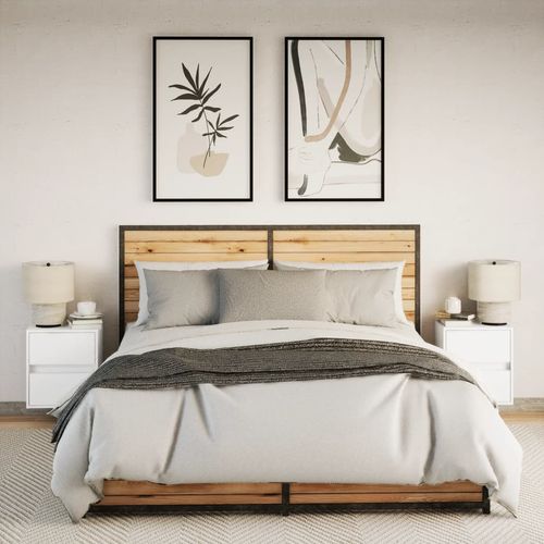 Wiszące szafki nocne z LED, 2 szt., białe na Arena.pl