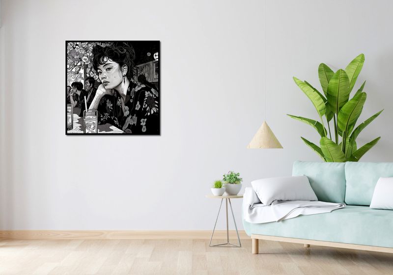 Plakat 80x80cm Czarne Kimono zdjęcie 4