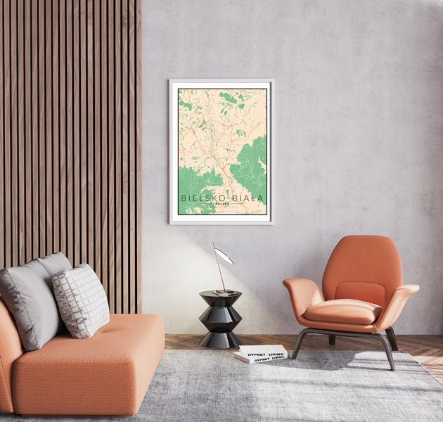 Bielsko Biała mapa kolorowa - plakat 40x50 cm zdjęcie 3