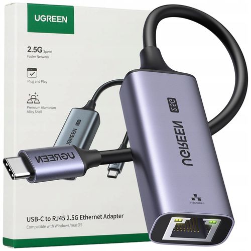 Adapter Ethernet UGREEN CM648, USB-C do RJ45, 2.5G (czarny) na Arena.pl